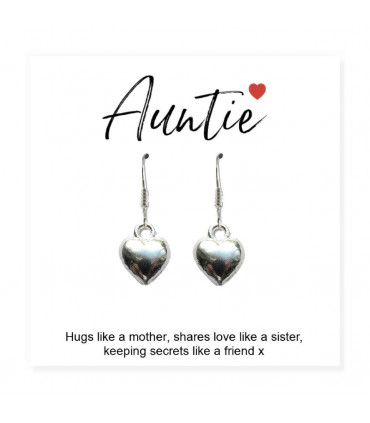 Auntie Heart Earrings & Gift Card