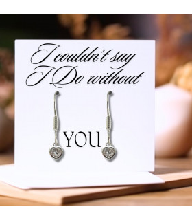 I Couldn't Say I Do Without You Heart Earrings & Card