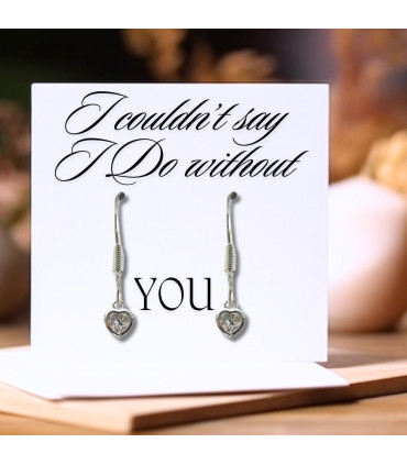 I Couldn't Say I Do Without You Heart Earrings & Card