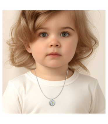 Girls Silver Daisy Charm Necklace