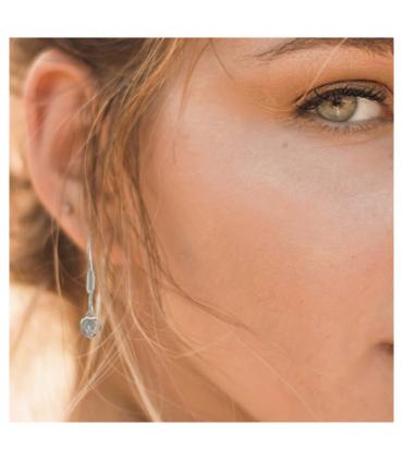 Cubic Zirconia Heart Drop Earrings