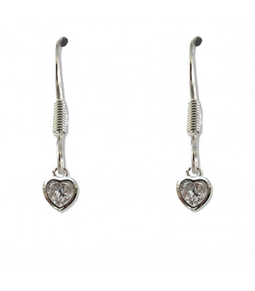 Cubic Zirconia Heart Drop Earrings