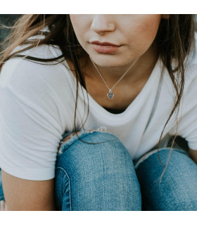 Cubic Zirconia Heart Silver Necklace