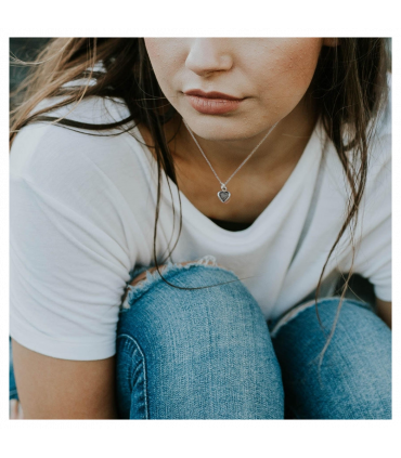 Cubic Zirconia Heart Silver Necklace