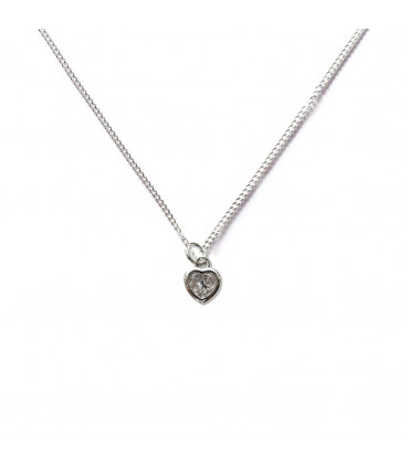 Cubic Zirconia Heart Silver Necklace