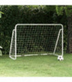 vidaXL Football Goal with Net White 180x90x120 cm Steel