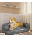 Ergonomic Foam Dog Bed Grey 75x53 cm Faux Leather