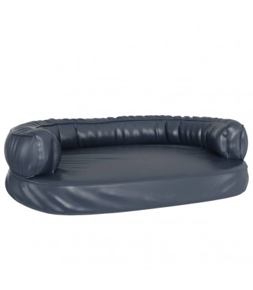 Ergonomic Foam Dog Bed Dark Blue 88x65 cm Faux Leather