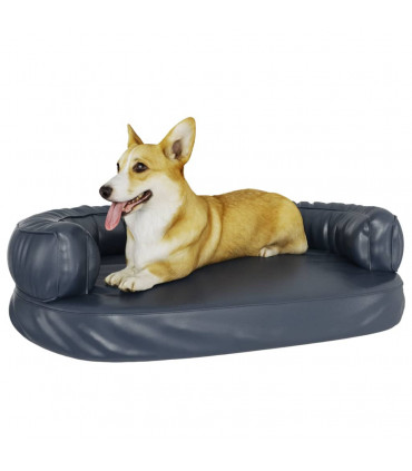 Ergonomic Foam Dog Bed Dark Blue 88x65 cm Faux Leather