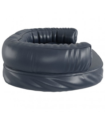 Ergonomic Foam Dog Bed Dark Blue 88x65 cm Faux Leather