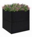 Garden Planter Black 80x80x80 cm Poly Rattan