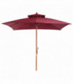 3m Patio Umbrella Bamboo Umbrella Parasol-Wine Red