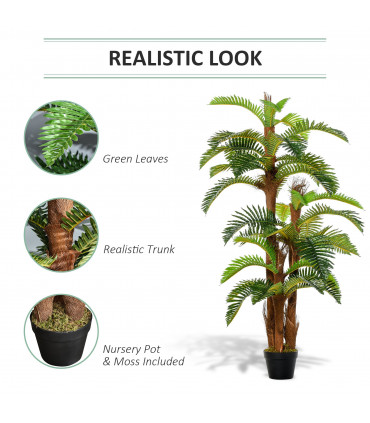 Artificial Fern Tree 36 Leaves with Nursery Pot, Fake Plant 150cm