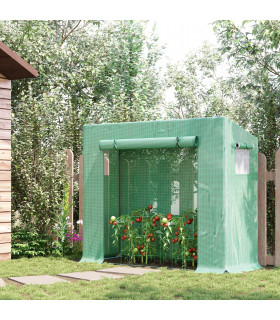 Garden Greenhouse Plant Cover, Windows & Zipper 198Lx77Wx149-168Hcm