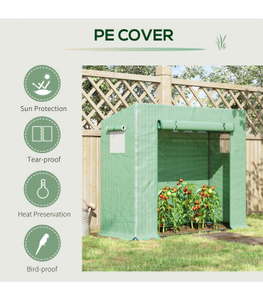 Garden Greenhouse Plant Cover, Windows & Zipper 198Lx77Wx149-168Hcm