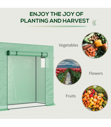 Garden Greenhouse Plant Cover, Windows & Zipper 198Lx77Wx149-168Hcm