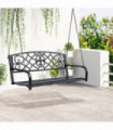 Steel Fleur-de-Lis Design Porch Swing Seat Bench with Chains