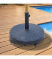 Resin Patio Umbrella Base Parasol Stand Weight Deck Holder w/ Wheels Outdoor