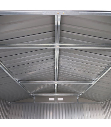 6.5 x 11FT Foundation Ventilation Steel Outdoor Garden Shed Grey