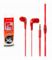 Sounds XS20 Music on the Move Earbuds with Slim Microphone with Mic, Red