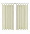 2 pcs Cream Micro-Satin Curtains with Loops 140 x 175 cm