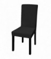 6 pcs Black Straight Stretchable Chair Cover