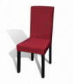 6 pcs Bordeaux Straight Stretchable Chair Cover