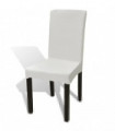 6 pcs Cream Straight Stretchable Chair Cover