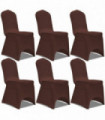 Stretch Chair Cover 6 pcs Brown