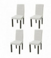Straight Stretchable Chair Cover 4 pcs Cream