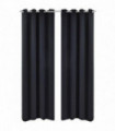 Blackout Curtains 2 pcs with Metal Eyelets 135x175 cm Black