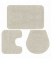 Bathroom Mat Set 3 Pieces Fabric White