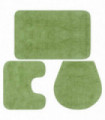 Bathroom Mat Set 3 Pieces Fabric Green