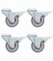 Bolt Hole Swivel Casters with Double Brakes 4 pcs 50 mm