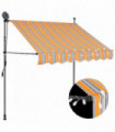 Manual Retractable Awning with LED 200 cm Yellow and Blue