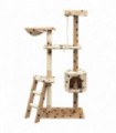 vidaXL Cat Tree with Sisal Scratching Posts 150 cm Paw Prints Beige