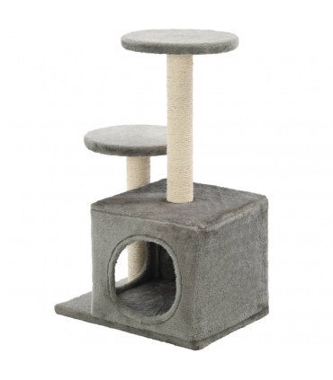 Cat Tree with Sisal Scratching Posts 60 cm Grey