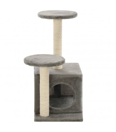 Cat Tree with Sisal Scratching Posts 60 cm Grey