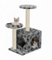 Cat Tree with Sisal Scratching Posts 60 cm Grey Paw Prints