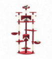 Cat Tree with Sisal Scratching Posts 203 cm Red and White