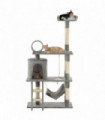 vidaXL Cat Tree with Sisal Scratching Posts 140 cm Grey