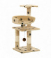 Cat Tree with Sisal Scratching Posts 65 cm Paw Prints Beige