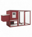 Outdoor Chicken Cage Hen House with 1 Egg Cage Red Wood