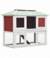 Animal Rabbit Cage Double Floor Red Wood