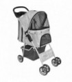 Folding Pet Stroller Dog/Cat Travel Carrier Grey