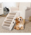 Folding Dog Stairs Cream 62x40x49.5 cm