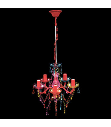 Chandelier Crystal Light 5 Bulbs Multicolour