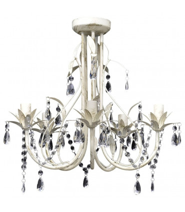 Crystal Pendant Ceiling Lamp Chandelier Elegant 5 Bulb Sockets