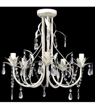 Crystal Pendant Ceiling Lamp Chandelier Elegant 5 Bulb Sockets