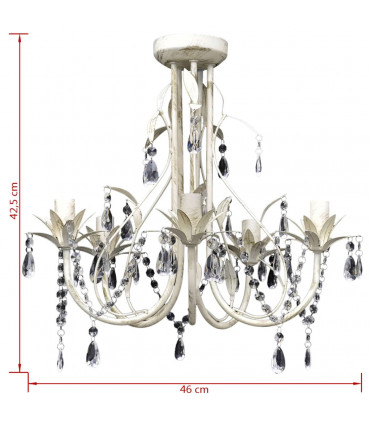 Crystal Pendant Ceiling Lamp Chandelier Elegant 5 Bulb Sockets